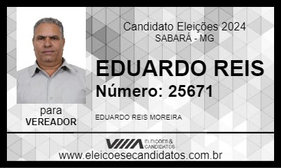 Candidato EDUARDO REIS 2024 - SABARÁ - Eleições