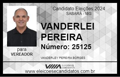 Candidato VANDERLEI PEREIRA 2024 - SABARÁ - Eleições