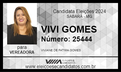 Candidato VIVI GOMES 2024 - SABARÁ - Eleições