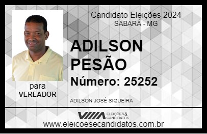 Candidato ADILSON PESÃO 2024 - SABARÁ - Eleições