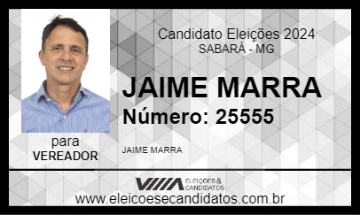 Candidato JAIME MARRA 2024 - SABARÁ - Eleições