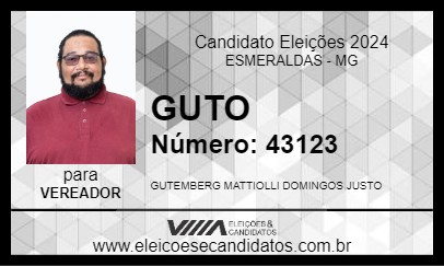 Candidato GUTO 2024 - ESMERALDAS - Eleições