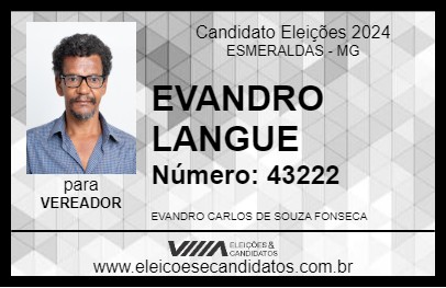 Candidato EVANDRO LANGUE 2024 - ESMERALDAS - Eleições