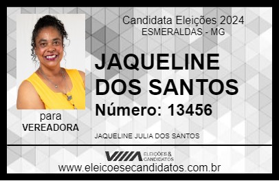 Candidato JAQUELINE DOS SANTOS 2024 - ESMERALDAS - Eleições