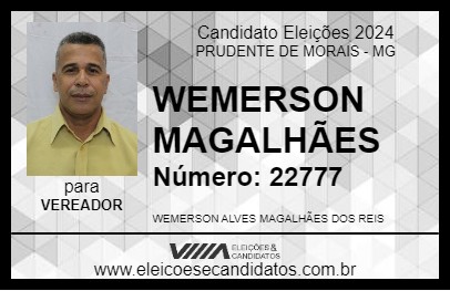 Candidato WEMERSON MAGALHÃES 2024 - PRUDENTE DE MORAIS - Eleições