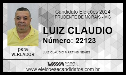 Candidato LUIZ CLAUDIO 2024 - PRUDENTE DE MORAIS - Eleições