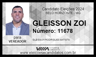 Candidato GLEISSON ZOI 2024 - BELO HORIZONTE - Eleições