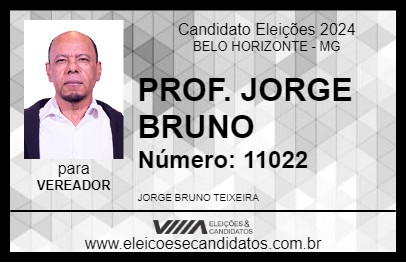 Candidato PROF. JORGE BRUNO 2024 - BELO HORIZONTE - Eleições