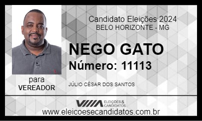 Candidato NEGO GATO 2024 - BELO HORIZONTE - Eleições