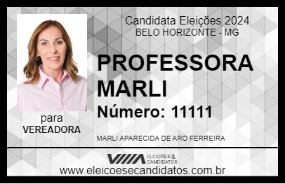 Candidato PROFESSORA MARLI 2024 - BELO HORIZONTE - Eleições