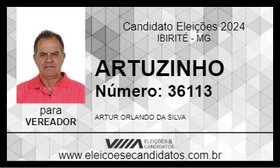 Candidato ARTUZINHO 2024 - IBIRITÉ - Eleições