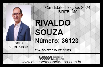 Candidato RIVALDO SOUZA 2024 - IBIRITÉ - Eleições