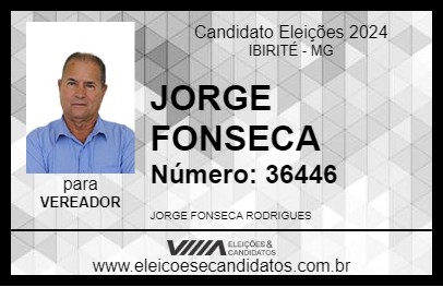 Candidato JORGE FONSECA 2024 - IBIRITÉ - Eleições