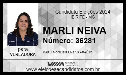 Candidato MARLI NEIVA 2024 - IBIRITÉ - Eleições