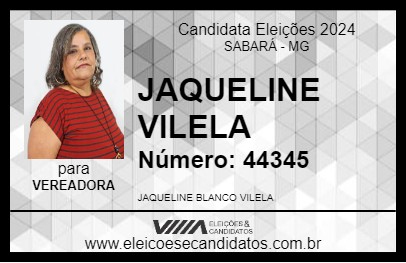 Candidato JAQUELINE DO ZÉ ELOI 2024 - SABARÁ - Eleições