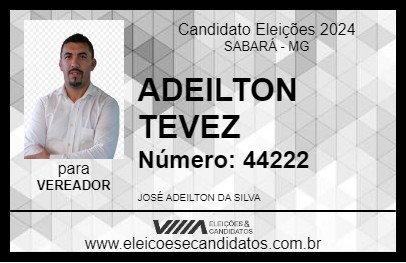 Candidato ADEILTON TEVEZ 2024 - SABARÁ - Eleições