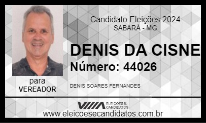 Candidato DENIS DA CISNE 2024 - SABARÁ - Eleições