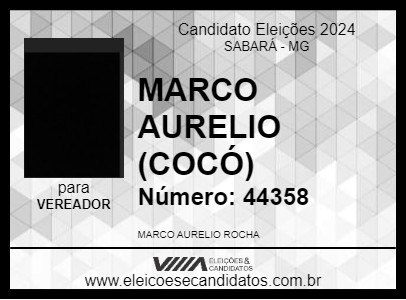 Candidato MARCO AURELIO (COCÓ) 2024 - SABARÁ - Eleições