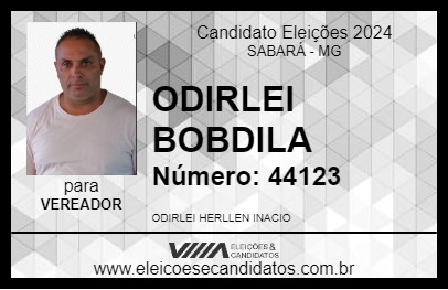 Candidato ODIRLEI BOBDILA 2024 - SABARÁ - Eleições