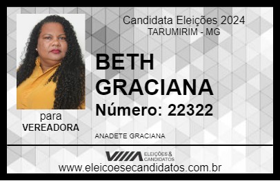 Candidato BETH GRACIANA 2024 - TARUMIRIM - Eleições