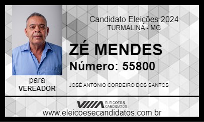 Candidato ZÉ MENDES 2024 - TURMALINA - Eleições