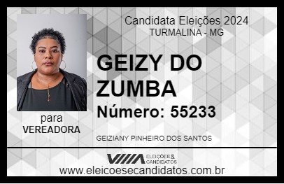 Candidato GEIZY DO ZUMBA 2024 - TURMALINA - Eleições