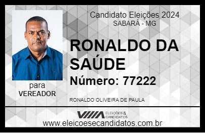 Candidato RONALDO DA SAÚDE 2024 - SABARÁ - Eleições