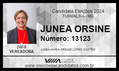 Candidato JUNEA ORSINE 2024 - TURMALINA - Eleições