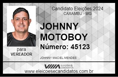 Candidato JOHNNY MOTOBOY 2024 - CAXAMBU - Eleições