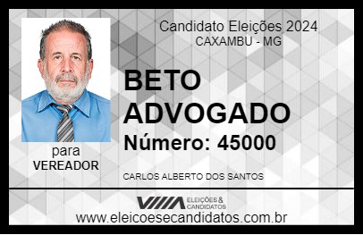 Candidato BETO ADVOGADO 2024 - CAXAMBU - Eleições