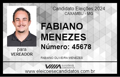 Candidato FABIANO MENEZES 2024 - CAXAMBU - Eleições