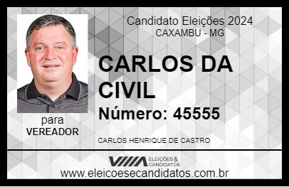 Candidato CARLOS DETETIVE 2024 - CAXAMBU - Eleições