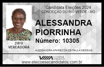 Candidato ALESSANDRA PIORRINHA 2024 - CONCEIÇÃO DO RIO VERDE - Eleições