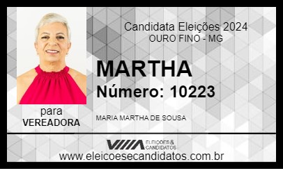 Candidato MARTHA 2024 - OURO FINO - Eleições