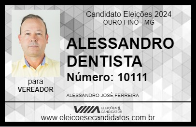 Candidato ALESSANDRO DENTISTA 2024 - OURO FINO - Eleições