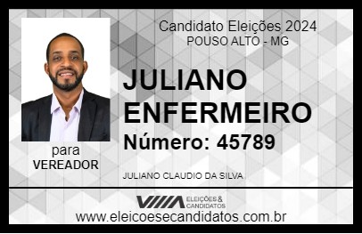 Candidato JULIANO ENFERMEIRO 2024 - POUSO ALTO - Eleições