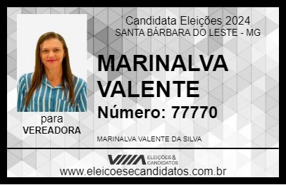 Candidato MARINALVA VALENTE 2024 - SANTA BÁRBARA DO LESTE - Eleições