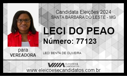 Candidato LECI DO PIÃO 2024 - SANTA BÁRBARA DO LESTE - Eleições