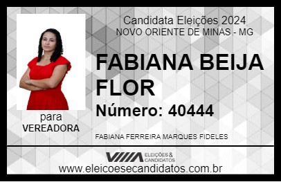 Candidato FABIANA BEIJA FLOR 2024 - NOVO ORIENTE DE MINAS - Eleições