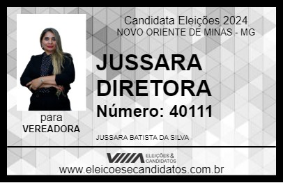 Candidato JUSSARA DIRETORA 2024 - NOVO ORIENTE DE MINAS - Eleições