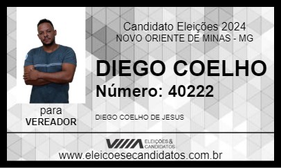 Candidato DIEGO COELHO 2024 - NOVO ORIENTE DE MINAS - Eleições