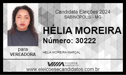 Candidato HÉLIA MOREIRA 2024 - SABINÓPOLIS - Eleições