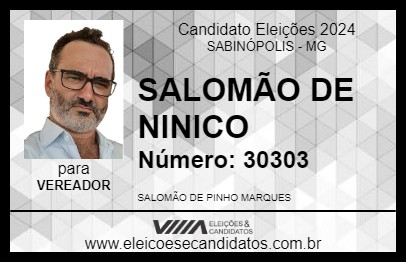 Candidato SALOMÃO DE NINICO 2024 - SABINÓPOLIS - Eleições