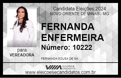 Candidato FERNANDA ENFERMEIRA 2024 - NOVO ORIENTE DE MINAS - Eleições