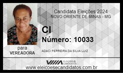 Candidato CI 2024 - NOVO ORIENTE DE MINAS - Eleições