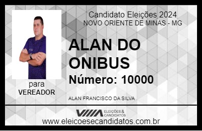 Candidato ALAN DO ONIBUS 2024 - NOVO ORIENTE DE MINAS - Eleições