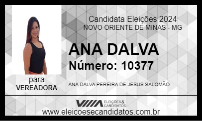 Candidato ANA DALVA 2024 - NOVO ORIENTE DE MINAS - Eleições