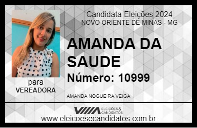 Candidato AMANDA DA SAUDE 2024 - NOVO ORIENTE DE MINAS - Eleições