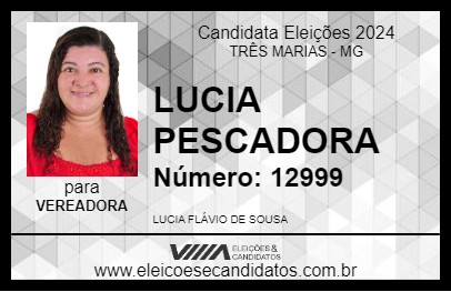 Candidato LUCIA PESCADORA 2024 - TRÊS MARIAS - Eleições