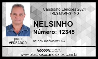 Candidato NELSINHO 2024 - TRÊS MARIAS - Eleições